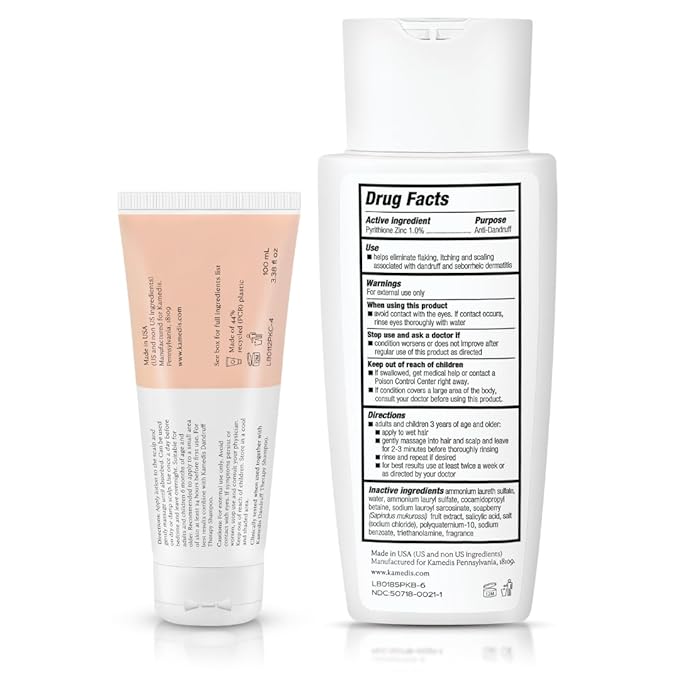 KAMEDIS Anti-Dandruff Therapy Shampoo & Botanical Moisturizer Over-Night Scalp Lotion - Medicated Head Treatment For Dry, Itchy, Flaky, Seborrheic Dermatitis and Sensitive Scalp. Parabens Free. (2pk)