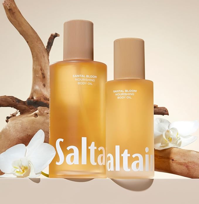 Saltair Body Oil. Jumbo Size Santal Bloom After Shower and Bath Oil Moisturizer for Women and Men. Botanical, Non-Greasy, and Well-Absorbing Lotion for Hydrating Dry Skin. 10oz Bottle