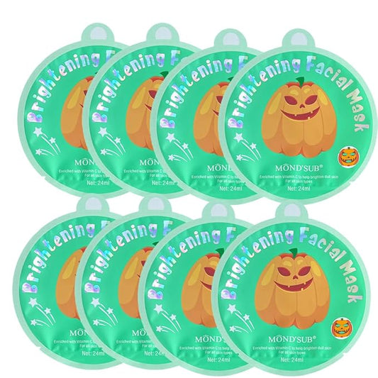 MOND'SUB Halloween Character Mask,Brightening facial mask,Hydrating, Calming, Enriched with Vitamin C,Brighten dull skin 8 packs