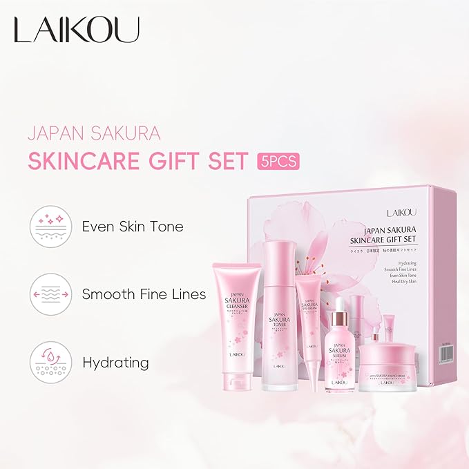 Skin Care Set, Skincare Gift Set, Skin Care Routine Kit for Women, Teen Face Care Kit Girls with Cleanser, Toner, Eye Cream, Serum, Essence Cream Mother's Day Christmas Birthday Daughter Wife