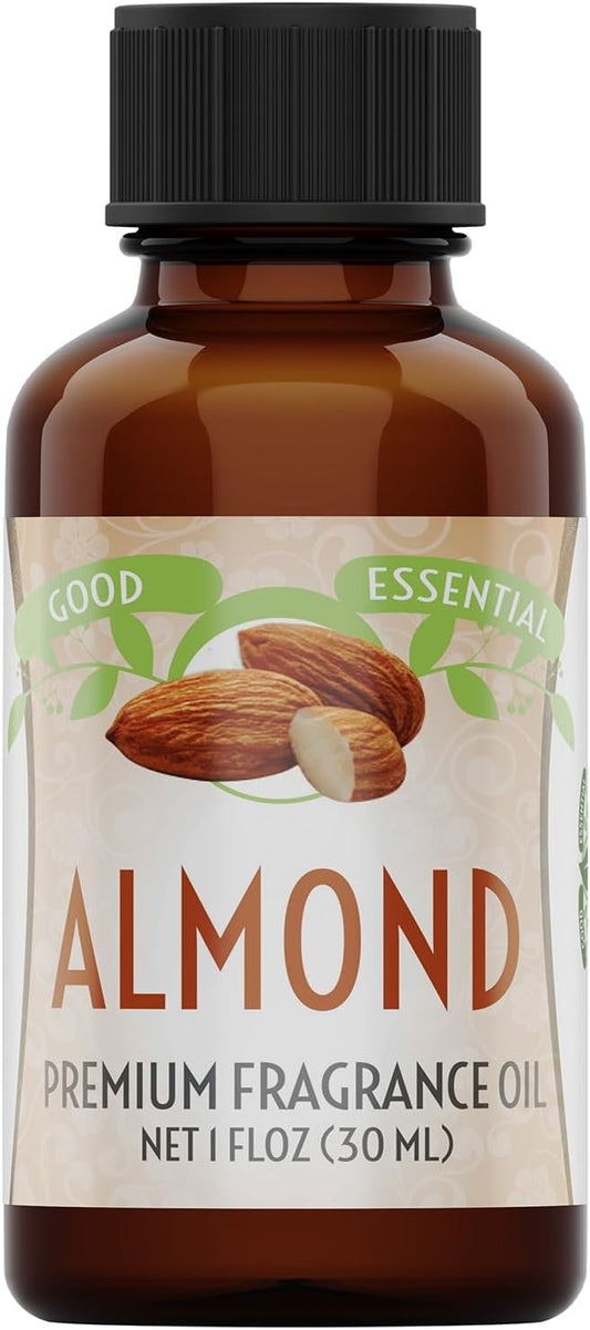 Good Essential 30 ml Oils – Premium Almond Fragrance Oil – Perfect for Diffuser, Perfume, Soap Making, Candles – 1 fl oz, 30ml