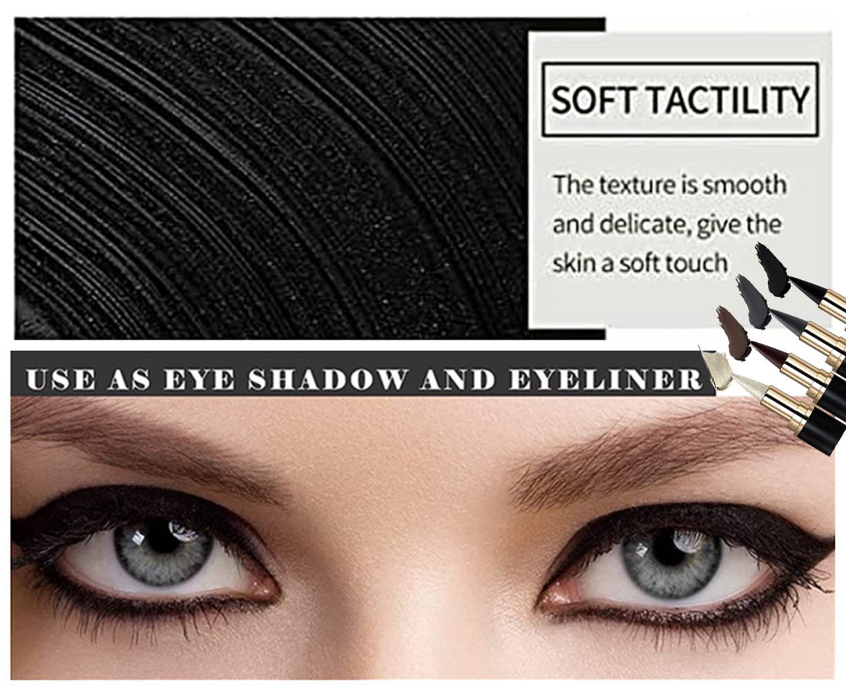 Go Ho Grey-black Gel Eyeliner Stick,Gel Eyeliner Pencil Crayon,Creamy Smooth Dark Grey Eye-liner Pen Eyeliner Makeup Eyeshadow Lips for Women(Gray)