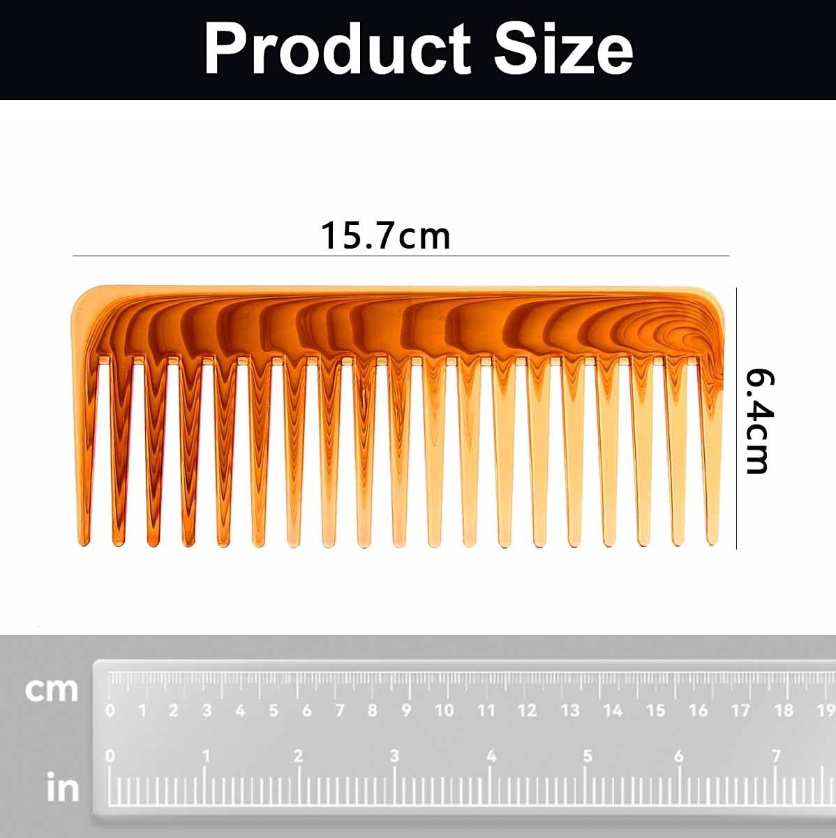 Large 6.2 Inch Detangling Comb, Wide Teeth for Long Thick Curly Wavy Hair, Hair Styling Tools Detangler Comb For Wet and Dry，2 Pack
