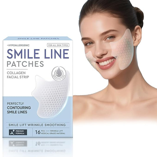Smile Line Patches, 16PCS Anti Wrinkle Patches, the Smile Lines Treatment for Fine Wrinkles between Eyes and Face