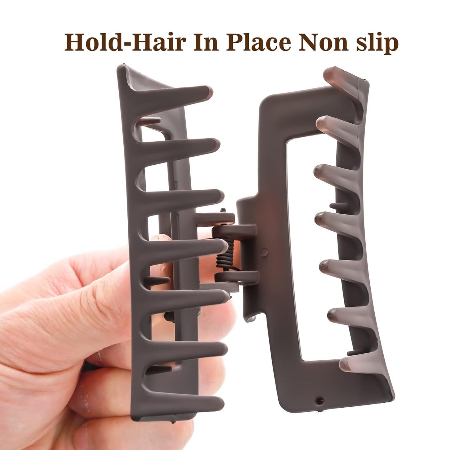 2 Pieces Square Claw Clips 3.5 Inch Matte Non-slip Hair Clamps Medium Hair Claw Clips Fashion Strong Hold Banana Clip Thick Thin Hair Styling Accessories for Women Girls