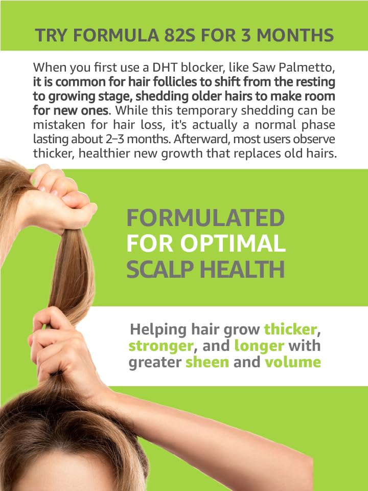 Hair Science Formula 82S | DHT-Blocking Shampoo for Thinning Hair | Featuring Saw Palmetto, Biotin, Panthenol, Keratin, Provitamins, & Amino Acids | Sulfate-Free & Color-Safe | For Men & Women | 12oz