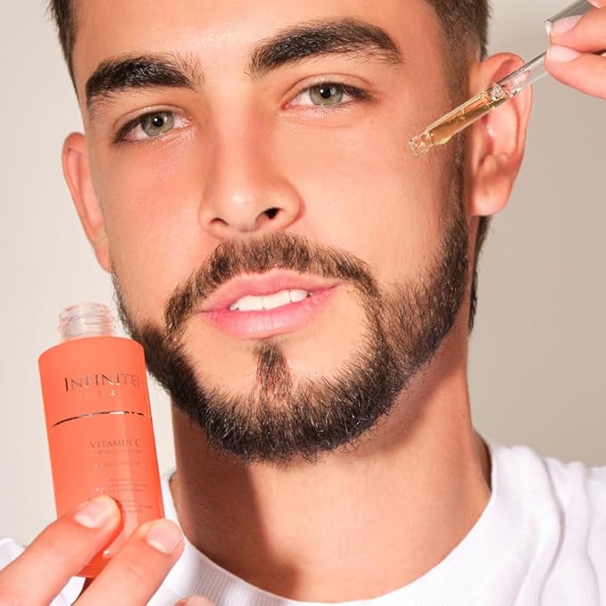 Infinitek Paris Vitamin C Face Serum - Hydrating and Brightening Antioxidant Skincare with Green Tea and Ginseng - Premium Vitamin C Facial Serum with Hyaluronic Acid for Radiant Skin and Anti Aging