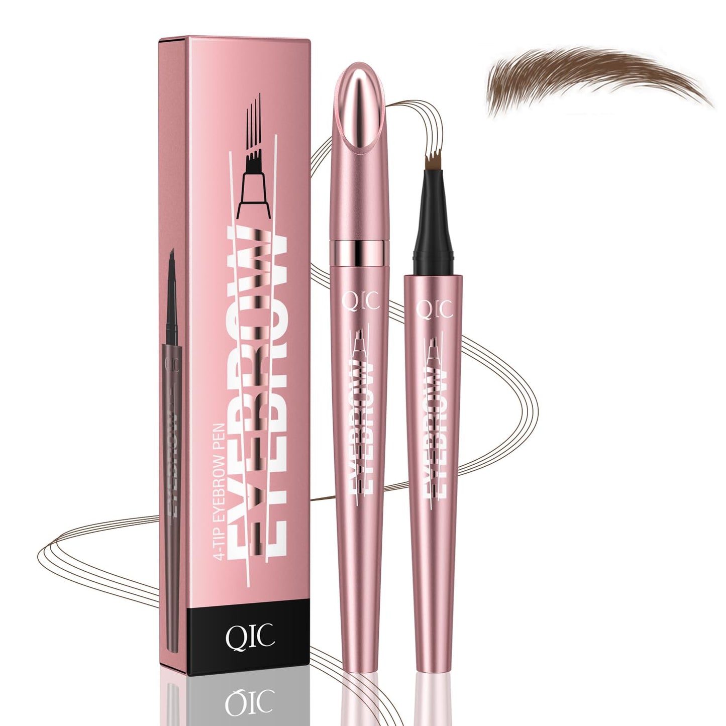 Eyebrow Pen, Waterproof Microblading Eyebrow Pencil, Eye Brown Makeup Pen with a Micro-Fork Tip for Women to Effortlessly Create Hair Like Natural Brows Brown