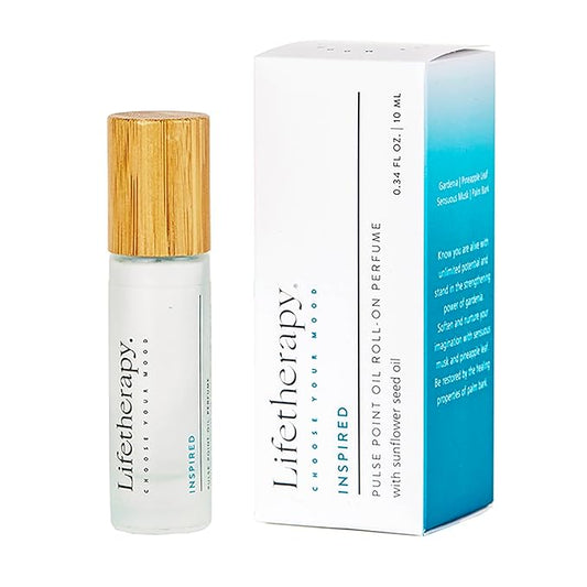 Lifetherapy Pulse Point Oil Roll-on– Inspired | Alcohol free | Long lasting | Perfume | Clean, Skin-Loving Formula | Vegan & Gluten Free | Thoughtfully Crafted Fragrance for Self-Care 0.34oz./10ml