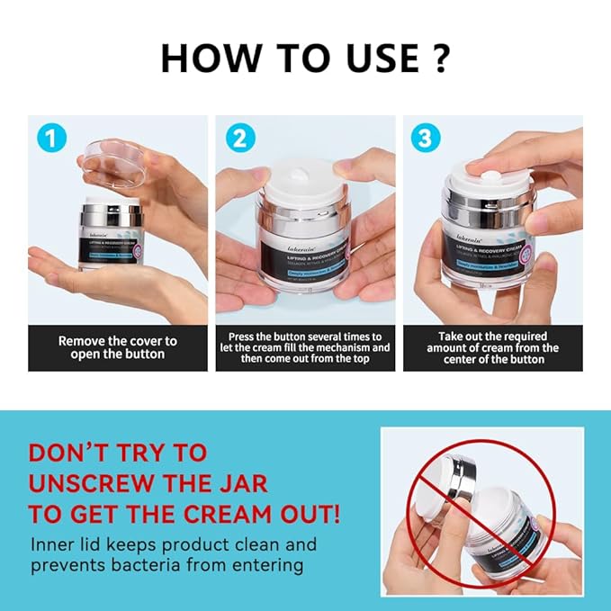 Face Moisturizer Collagen Cream, Anti-Aging Skin Care, Day & Night Face Cream, Moisturizing, Lifting & Recovery – 1.7oz