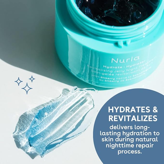 Nuria - Hydrate Revitalizing Jelly Night Face Moisturizer, Refreshing Facial Moisturizer Jelly Mask for Nighttime Skin Recovery, Suitable for All Skin Types, 55g/1.9 oz