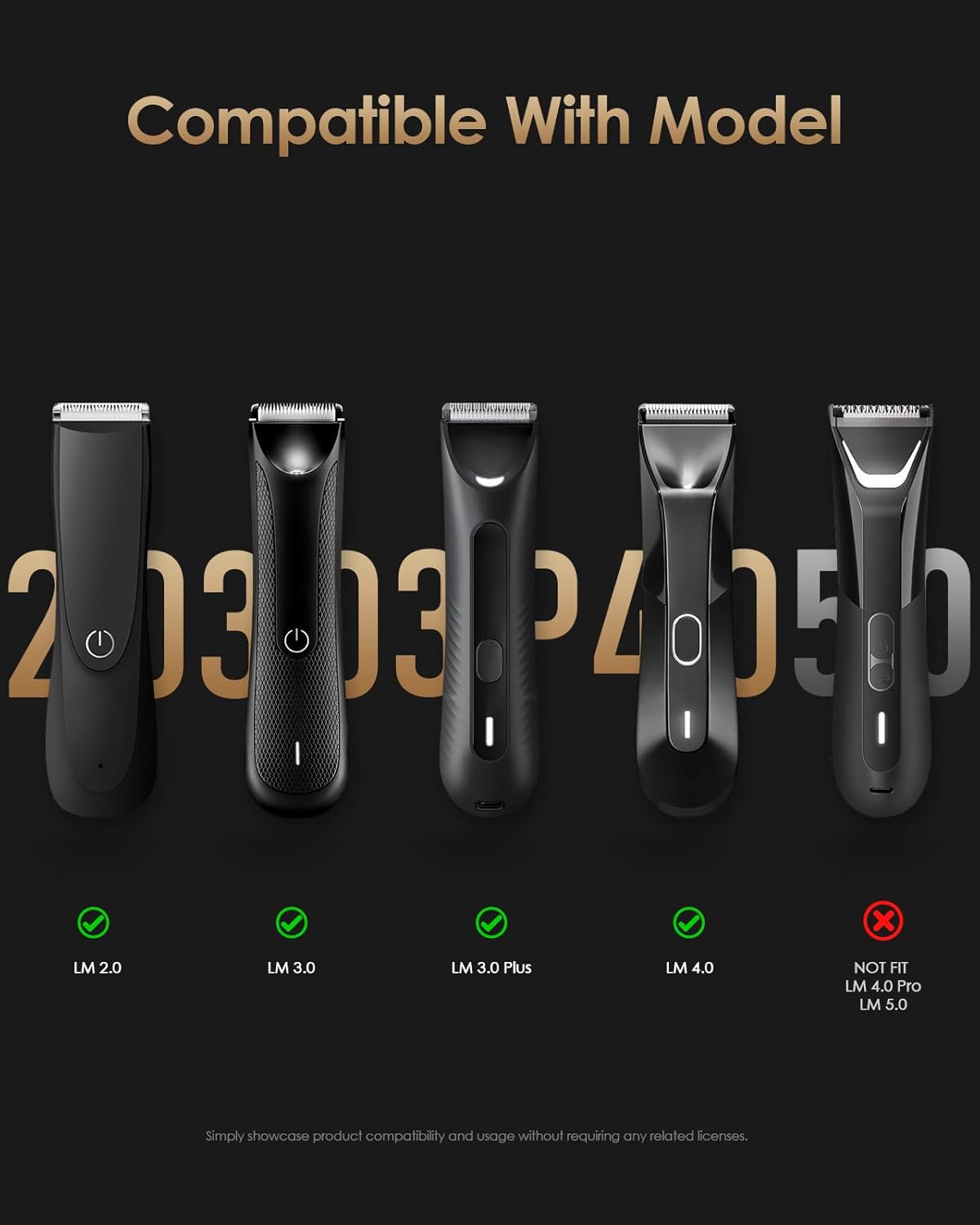 Replacement Blade Head for Manscaped Lawn Mower 4.0, 3.0, 3.0 Plus, 2.0, with 2 Guide Combs, Hygienic Replacement V-Shaped Blade Head for Close Intimate Body Hair Grooming