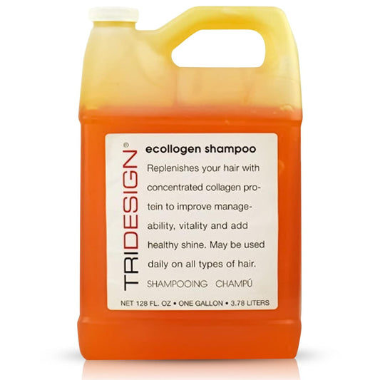 TRI Design Ecollogen Shampoo - Replenishing Hair Shampoo for Men & Women, Hair Care Products with Collagen Protein Concentrate for All Hair Types, 128 FL OZ - 3.78 Liters - 1 Gallon