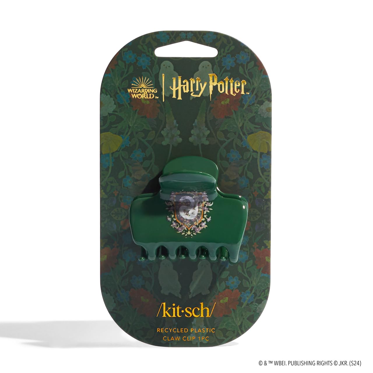 Harry Potter x Kitsch Jumbo Hair Claw - 2.3 Inches Big Hair Clips for Girls and Women | Stylish Accessories for Full Updo and Half Ponytail | Ideal Gifts for Women - Slytherin - 1pc