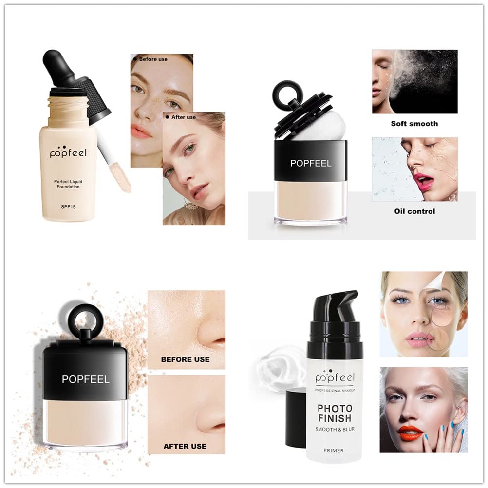 PhantomSky All in One Makeup Set Holiday Box, Essential Starter Bundle Include Eyeshadow Concealer Lipstick Lip Gloss Eyeliner Eyebrow Pencil Lip Balm Face Powder, Full Makeup Kit for Women Girls