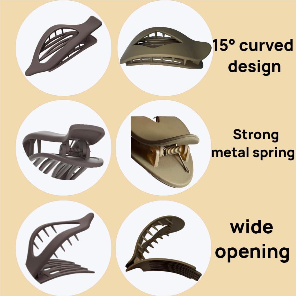 Large Matte Non-Slip Claw Hair Clip,Women French Flat Hair Clip Duckbill Clip,Suitable for Thick or Thin Hair