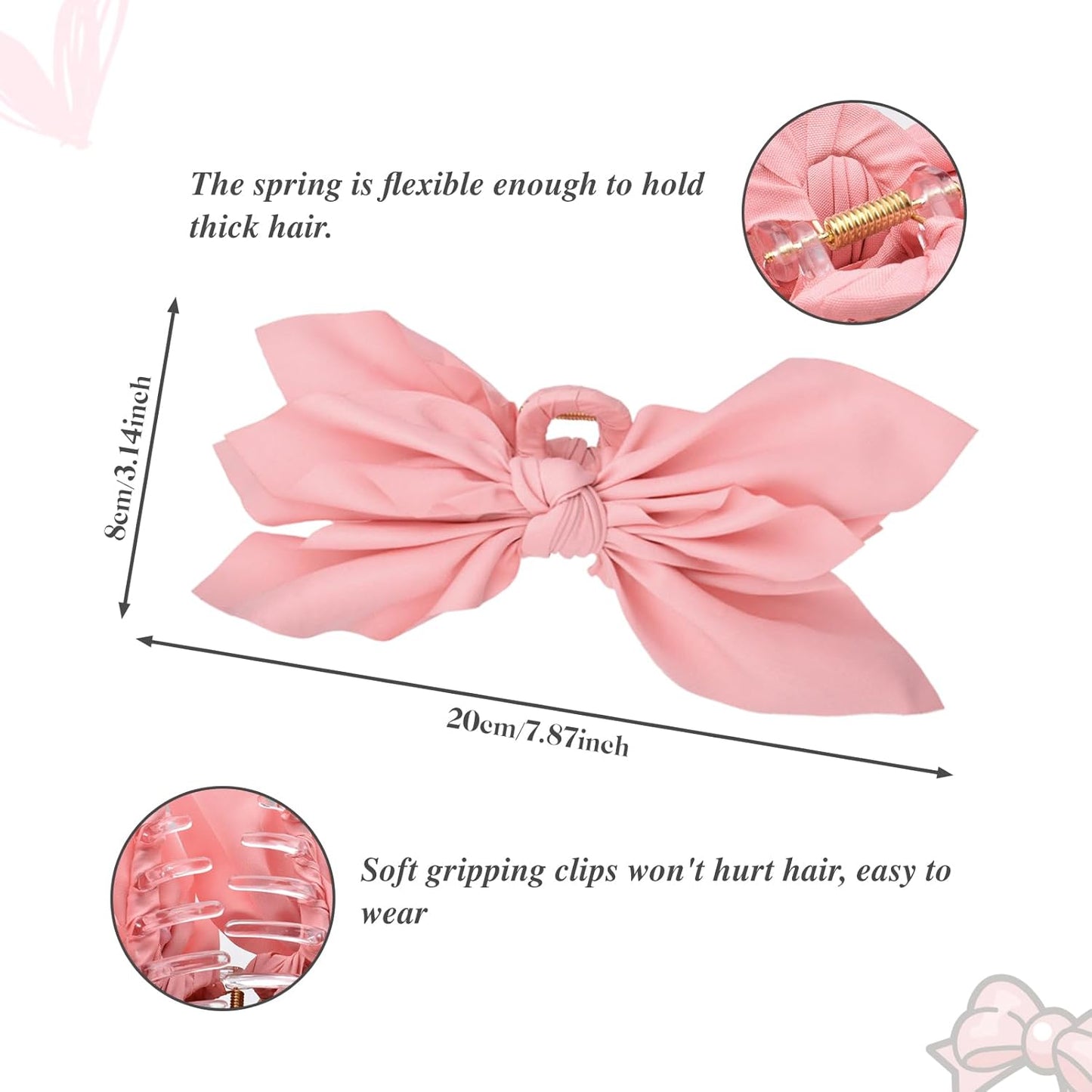 Bow Claw Clips Bow Hair Clips 3PC Big Hair Bows for Women Butterfly Styling Large Hair Clips for Thick Hair for Girls Hair Accessories for Teen