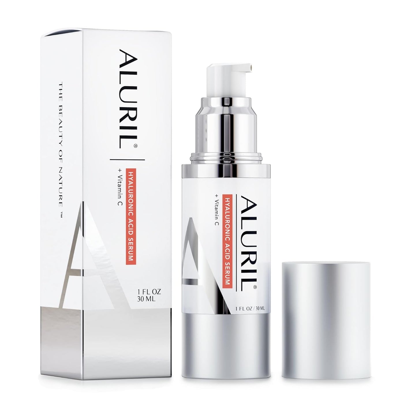 Hyaluronic Acid Serum with Vitamin C - Hydrating & Moisturizing Serum to Soothe Plump Face & Tighten Skin, Enhanced with Vitamin E to Diminish Dark Spots, Fine Lines & Signs of Aging, 1 fl oz