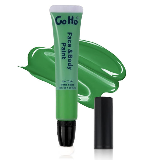 Go Ho Green Face Paint Stick,Water Based Cream Body Paint Washable,Highly Pigmented,Smooth and Safe for Skin,Halloween Cosplay SFX Makeup,Green Witch Costume Face Paint