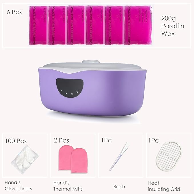 Paraffin Wax Machine for Hands and Feet - Paraffin Bath for Hand and Foot Therapy & Arthritis - Quick Heating 4000ml Paraffin Wax Warmer Kit with Wax Refills