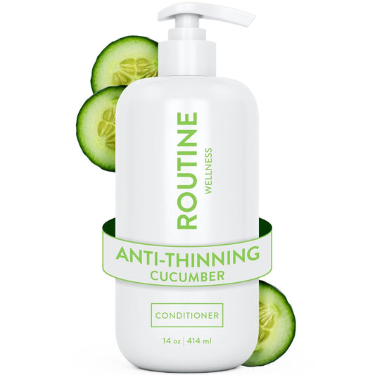 Routine Wellness Anti-Thinning Deep Conditioner for Thinning Hair - DHT Blocker for Hair Loss in Men & Women - Promotes Healthy Hair - Cucumber 14oz