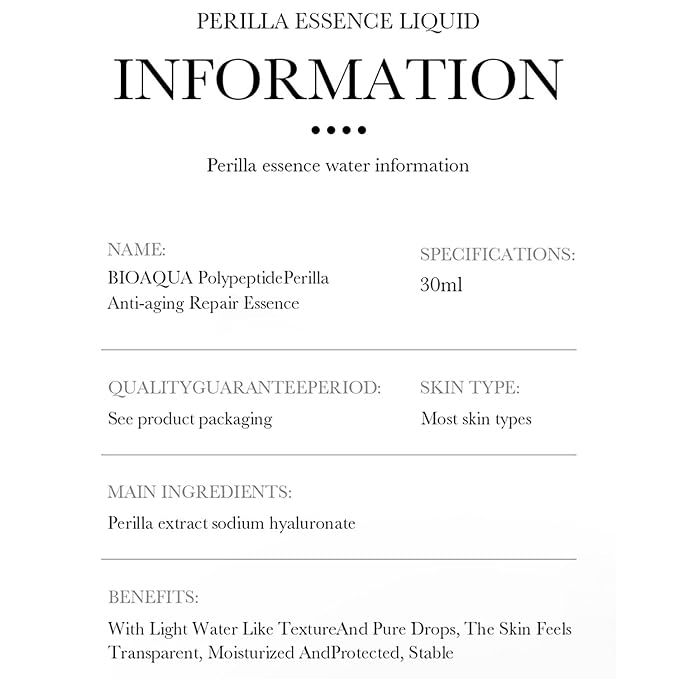 BIOAQUA Polypeptide Perilla Anti-Aging Serum Repair Facial Essence Moisturizing Nourishing Anti-Wrinkle Face Skin Care 30ml / 1fl.oz