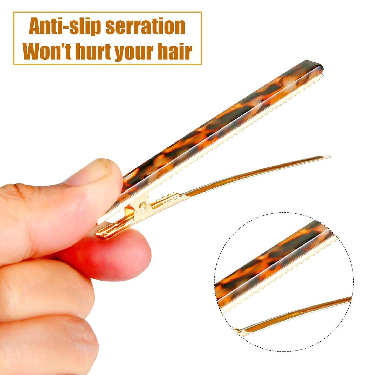 Cobahom Tortoise Shell Leopard Duckbill Barrettes and Acrylic Hair Clips for Women - 12 Pcs for Styling Thin and Thick Hair