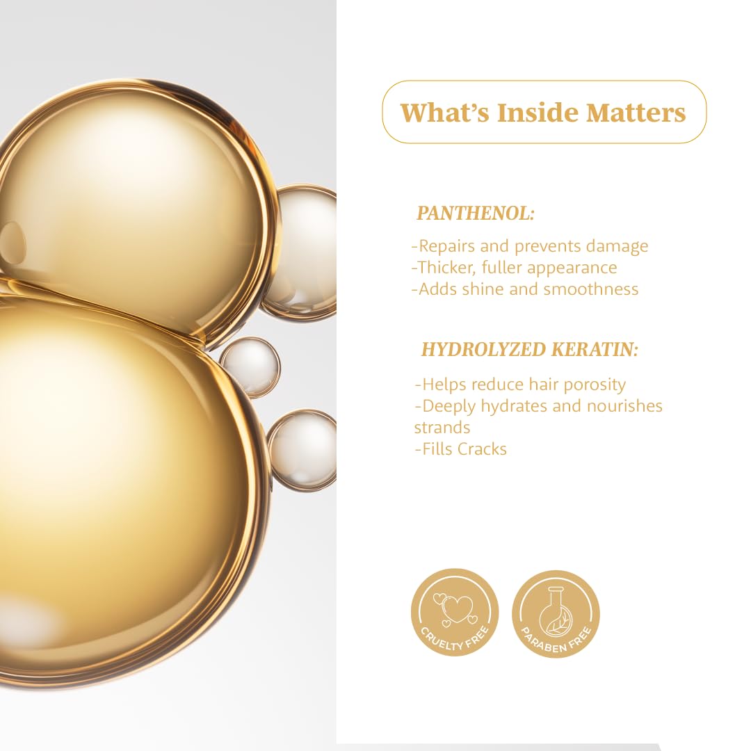 Expert Hair Gold - Restorative Hyaluronic Acid Mask to Repair Damaged Hair, Combat Dryness, Frizz & Split Ends (500g/17.6 Fl Oz)