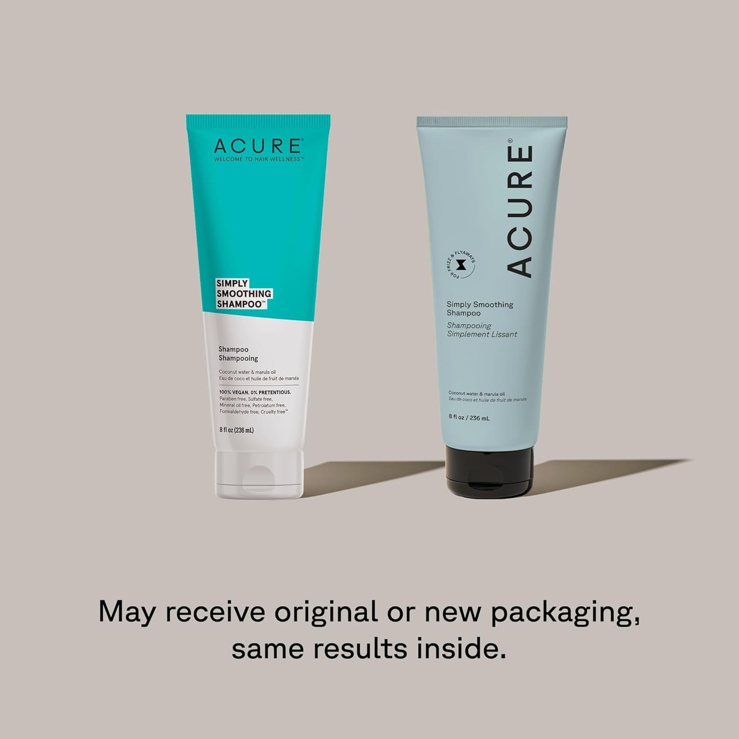 Acure Simply Smoothing Shampoo - Hydrating Anti Frizz Shampoo for Women & Men, Moisturize & Soften Frizzy, Dry, Damaged Hair & Scalp w/ Coconut Water, Vegan, Paraben Free, Sulfate Free - 8 fl oz