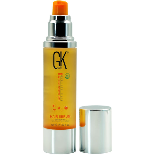 GK HAIR Oil- Argan Oil Hair Serum For Frizzy And Damaged Hair- Perfect For Keratin,Frizzy, Curly, Dry & Damaged ends-Adds Shine and Smooths,Paraben,Phthalate and Sulfate Free (3.4 oz)