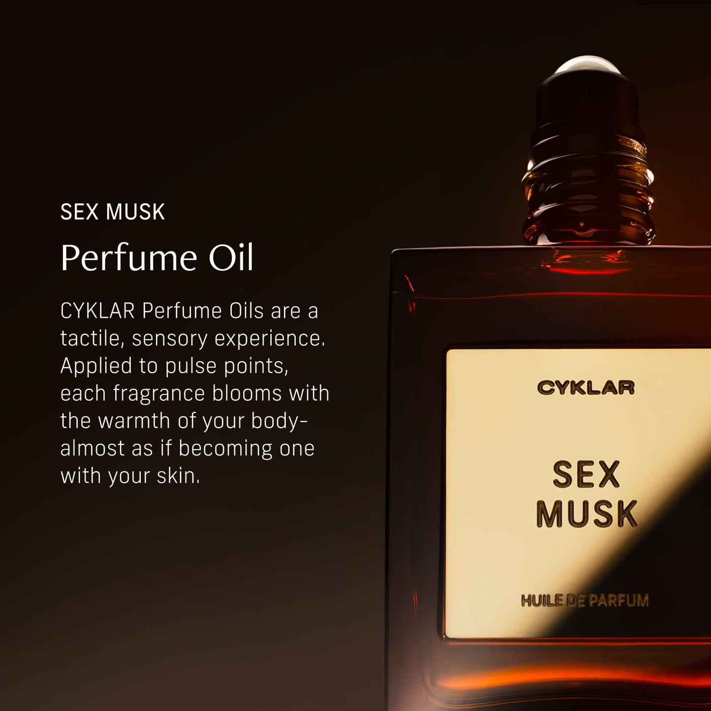 CYKLAR Perfume Oil Roll-On. Travel-Friendly Sex Musk Fragrance with Rose, Tonka Bean, and Musk Notes. Long-Lasting Essential Oil Parfum for Women and Men. 0.5 Fl Oz Scented Rollerball Bottle