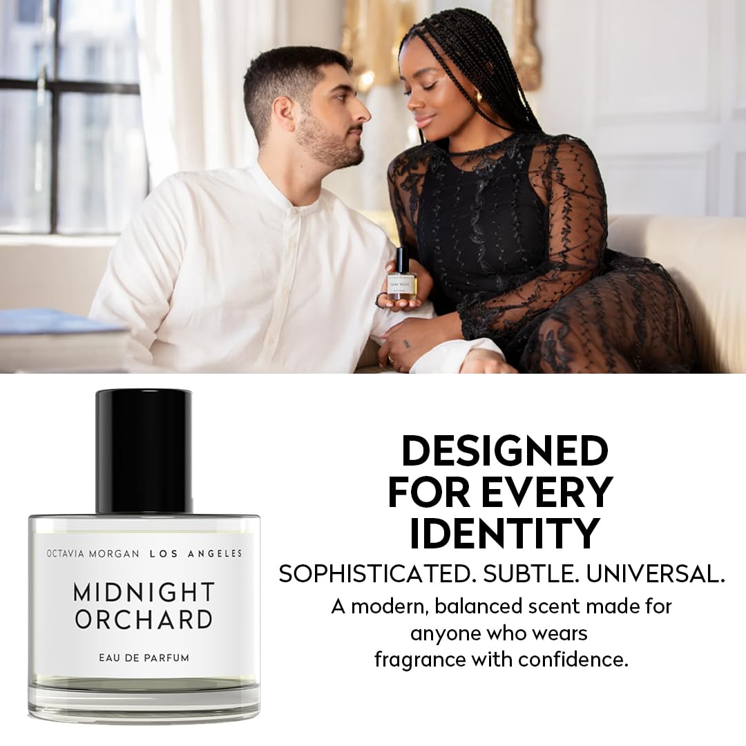 OCTAVIA MORGAN Midnight Orchard Eau De Parfum- Travel Perfume with Lush Peach, Golden Apricot & Smooth Sandalwood for a Fruity-Woody Signature- Graceful Fragrance Designed to Captivate All Day - 50ML