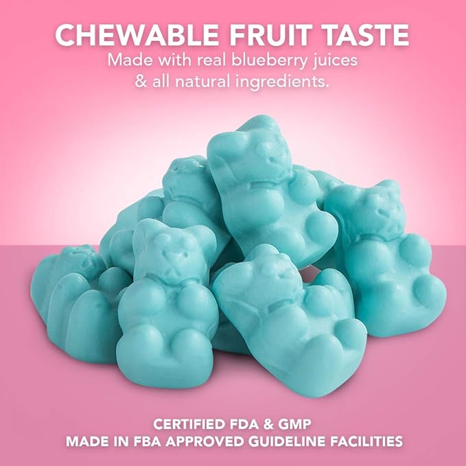 Vegan Hair Skin and Nails Gummies - Biotin Gummies w/Sugar, Bear Shaped Supplement w/ Biotin 5000mg + Vitamins A, C, D, E, B6, B12 + Zinc | Hair Vitamins for Faster Hair Growth for Women & Men