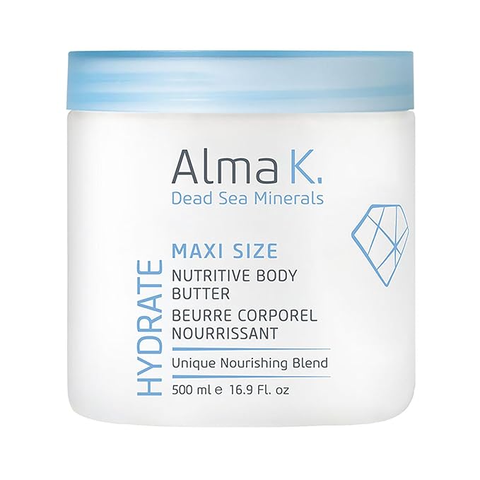 Alma K Nutritive Body Butter Maxi for Women - With Dead Sea Minerals - Shea Cream - Body Butter for Dry Skin - 16.9 oz