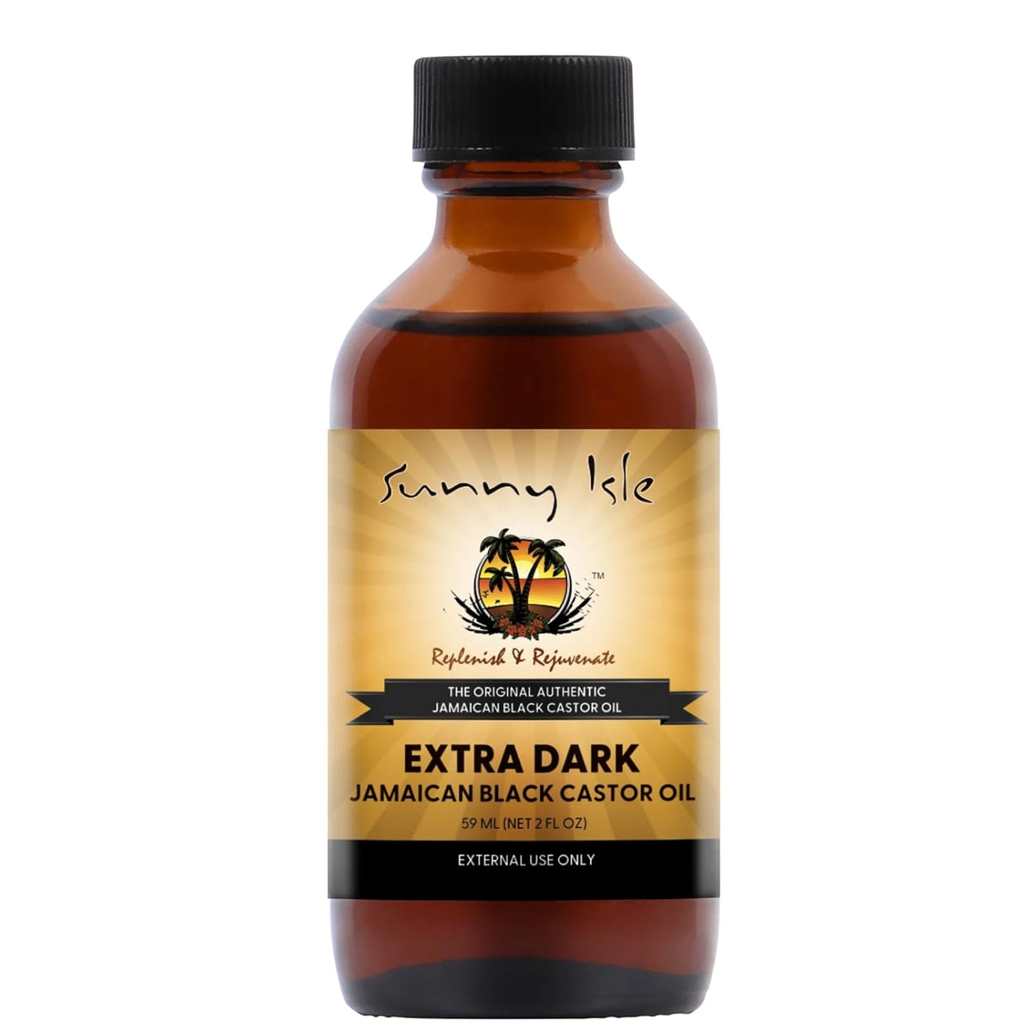 Sunny Isle Extra Dark Jamaican Black Castor Oil 2oz | 100% Natural High Potency Treatment for Hair, Scalp and Skin