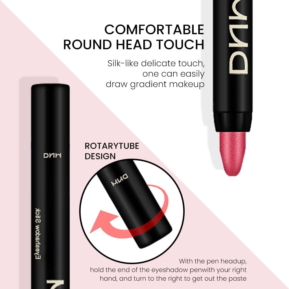 evpct 2Pcs Cream Eyeshadow Sticks Set for Eyes Waterproof, Pearl White Shimmer & Red Shimmer Matte Eye shadow Stick Pencil Pen Bulk sombras en crema para ojos 01+35