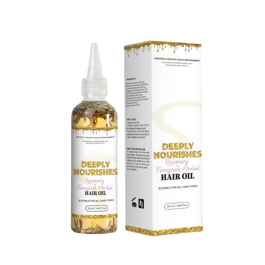 Rosemary & Fenugreek Hair Oil for Hair Growth, Volumizing & Strengthening - All Hair Types | Natural Nourishing Formula 120mL