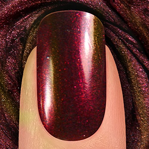 LONDONTOWN lakur Nail Polish - Chip-Resistant, Non-Toxic, Conditions & Hydrates Nails | Glittery Metallic Red Shimmer, Cockney Glam, .40 fl oz
