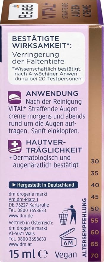 Balea Eye cream VITAL + Firming Eye Cream, 15 ml (Age: +50)