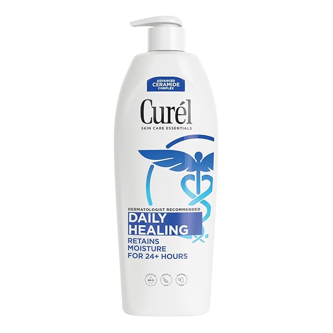 Curel Daily Healing Body Lotion for Dry Skin, Dermatologist Recommended Hydrating Body Lotion with Advanced Ceramides Complex, 20 Oz
