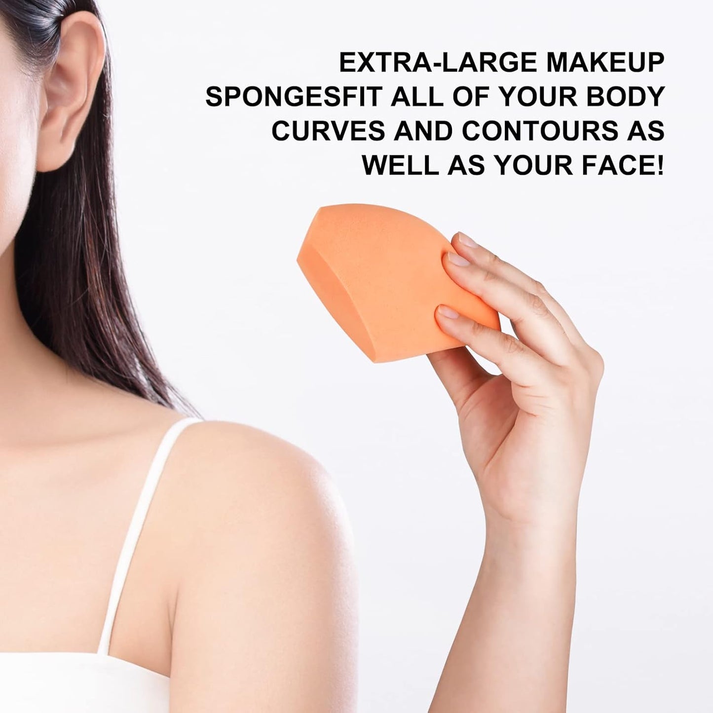 EXTRA LARGE XL Make Up Beauty Sponges Blender,11cm big Makeup beauty sponge -Jumbo Beauty Blenders give 1 Sponge Holder,for Dry & Wet Use,for Face,Body,Blush Cream, Foundation