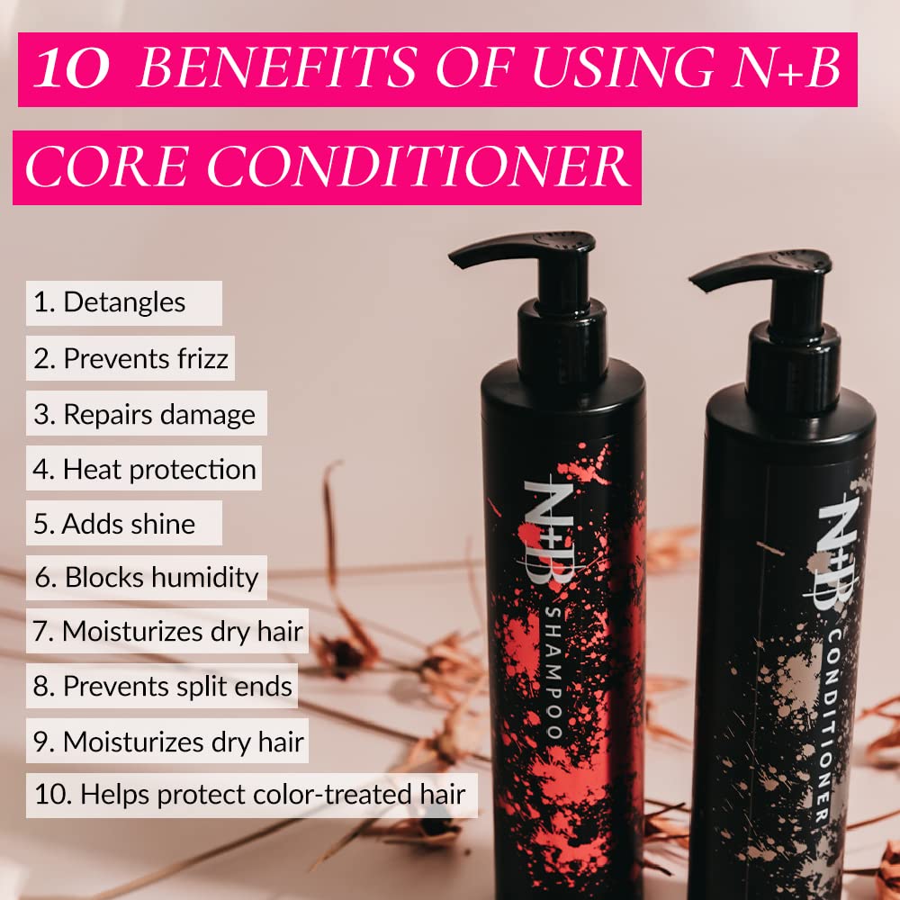 N+B Core Collection | Paraben-Free | For All Hair Types and Textures | Strengthens and Hydrates | Made in the USA (Shampoo/Conditioner Refills)