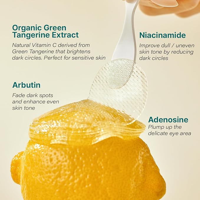 GOODAL Green Tangerine Vitamin C Moisturizing Eye Patch | 5-minute, Hydrating Gel Patch (60 sheets) (2024 Advanced Version)