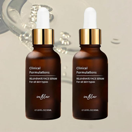 2 Bottle Pack - Inblair Rejuvenate Resurfacing Face Serum - Skin Care Serum for Face Wrinkles, Fine Lines, Dark Spots - Multi-Weight Hyaluronic Acid Formula for All Skin Types