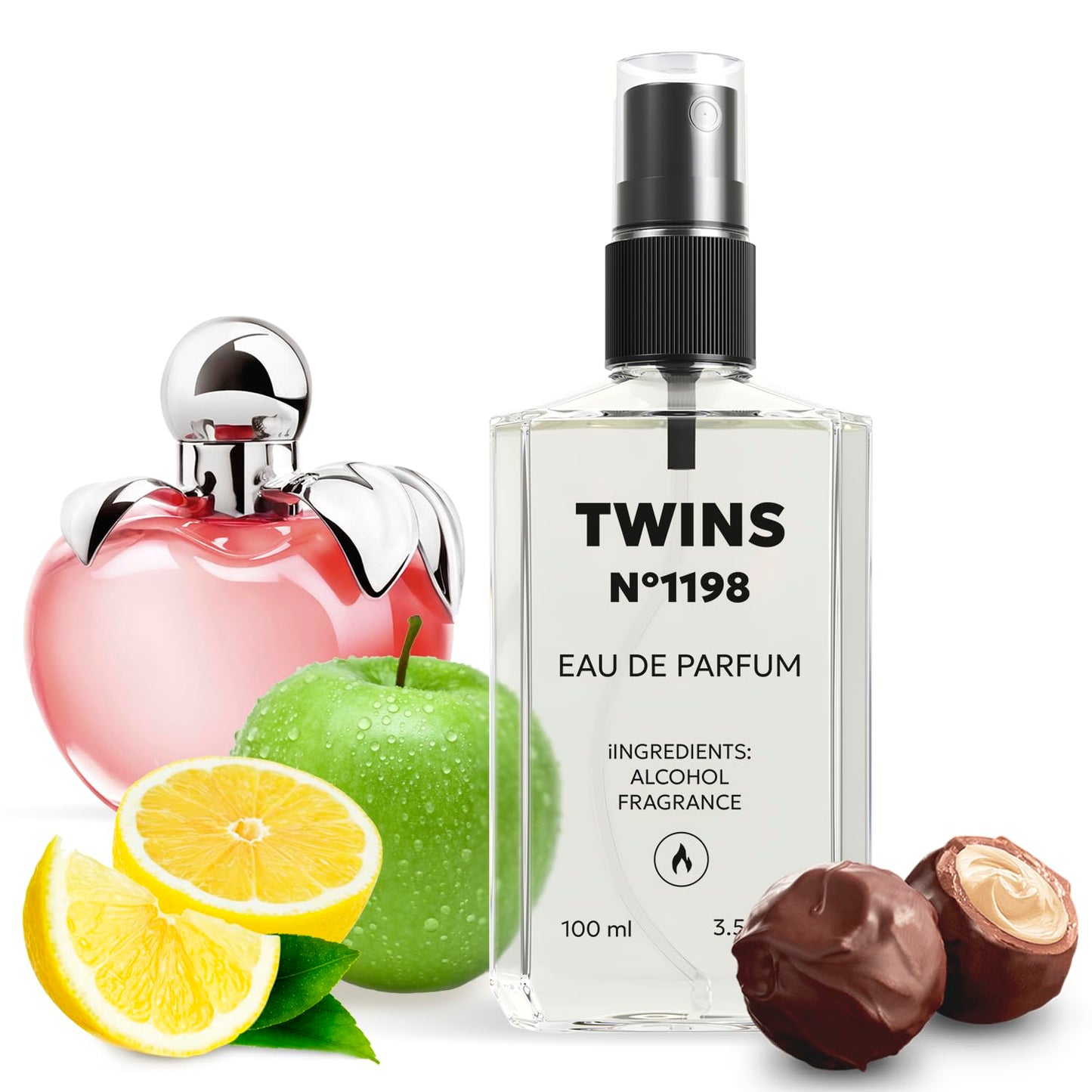 TWINS Impression of Nina | Perfume for Women Eau de Parfum | No.1198 | 3.4 Fl Oz / 100 ml