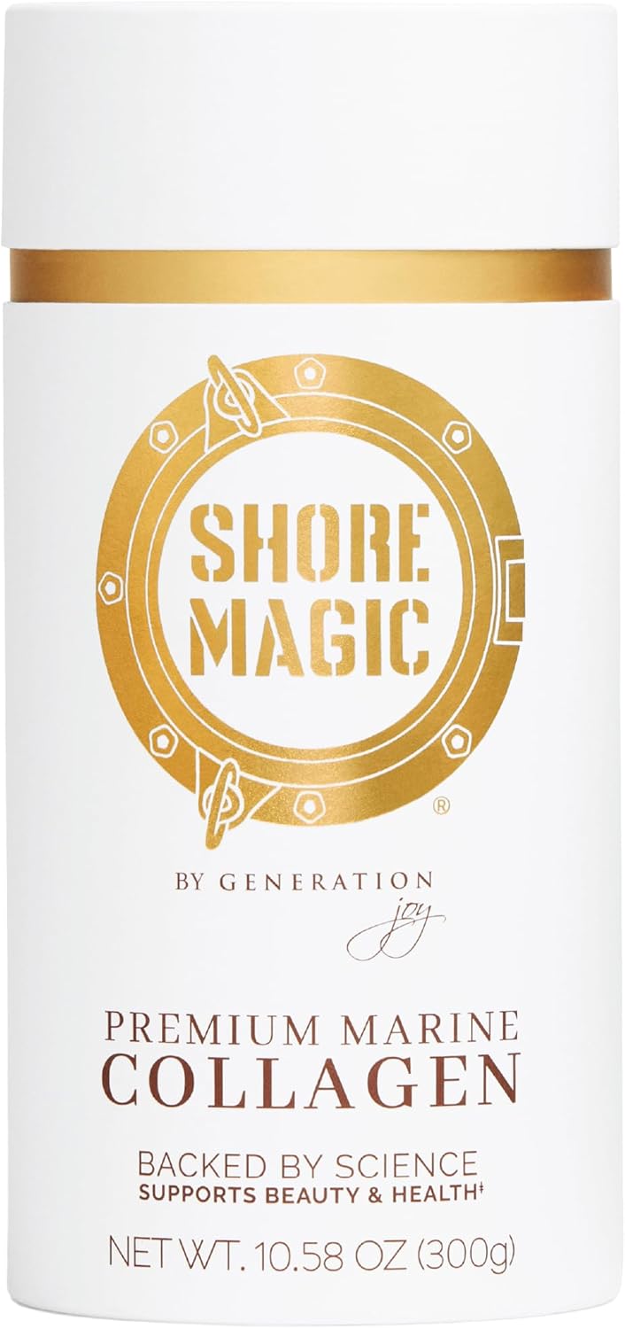 Shore Magic Premium Marine Collagen Powder Types I-IV – Wild Fish, Hydrolyzed Peptides, Unflavored, 9g Protein Per Serving – Supports Youthful Skin, Hair, Nails & Joints, 30-Day Supply