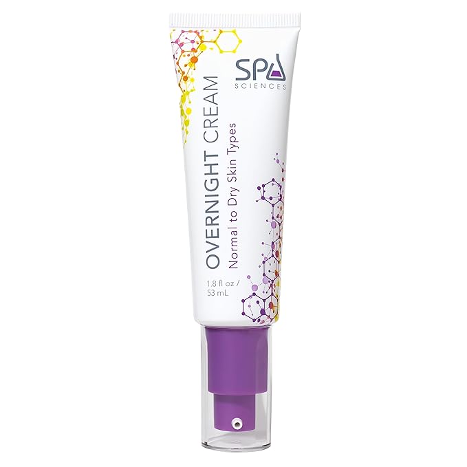Spa Sciences - Overnight Cream For Normal to Dry Skin Types - Made in the USA- Rejuvenating Formula - With Ceramides, Hyaluronic Acid, Bakuchiol and Squalane - Restore, Hydrate, Nourish - Vegan -1.8oz