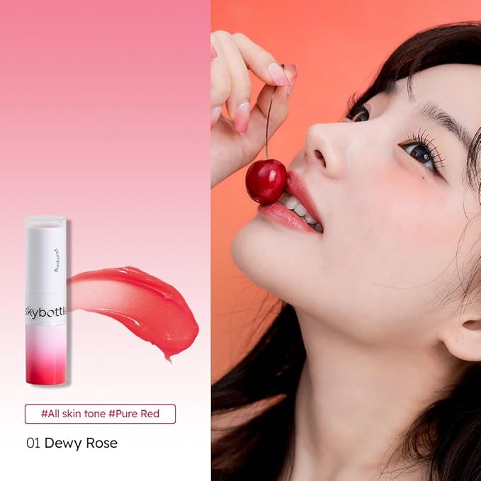skybottle Volumizing Color Lip Balm #01 Dewy Rose, Lip Plumper, Tinted Chapstick, Clean Lip Gloss, Natural Make up, Korean Lip Balm, Girls Valentine Gift, 0.12oz