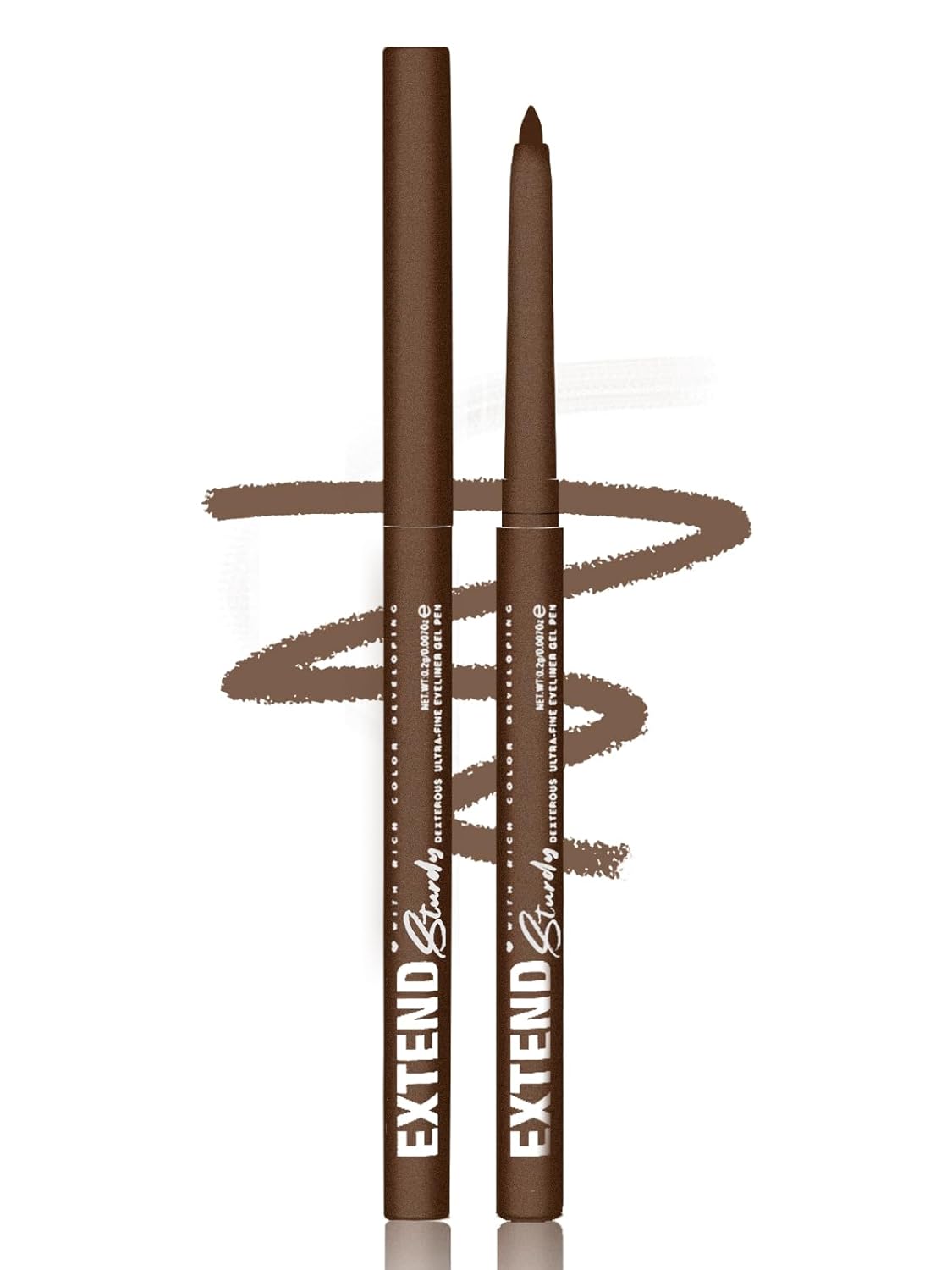 Brown Gel Glitter Eyeliner Pencil, Metallic Waterproof Smudge-Proof Creamy Retractable Smooth Eye Liner pencil, Hypoallergenic Long Lasting Eyeliner Brightener Pen Crayon Eye Makeup Gift for Women#09