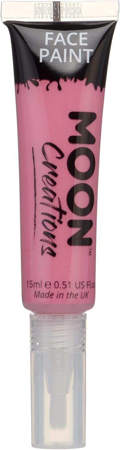 Face & Body Paint with Brush Applicator by Moon Creations - 0.50fl oz - Bright Pink
